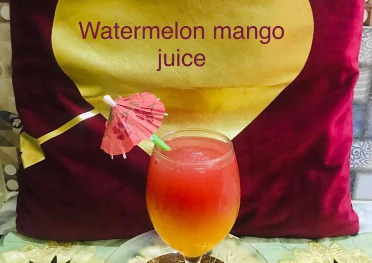 Recipe of Any-night-of-the-week Watermelon 🍉 mango juice