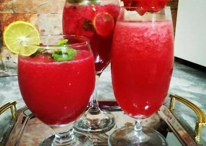 WaterMelon 3 ways🍉🍋🍀🍷(Slush,Juice and mojito)