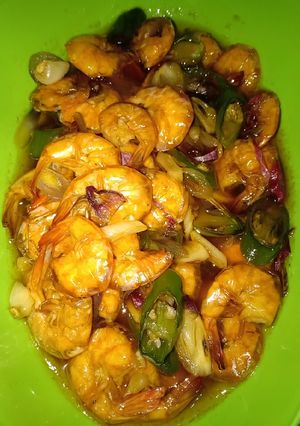 Foto resep Udang saus tiram cabe ijo