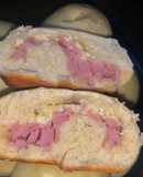 Pancitos caseros rellenos de jamón y queso