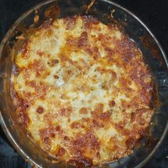 Baked Chicken cheese pasta A picture of Baked Chicken cheese pasta.