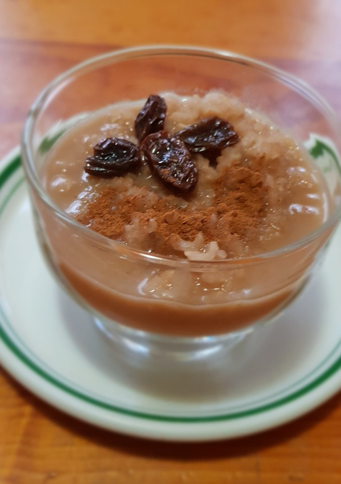 Una foto de Arroz integral con leche de coco
