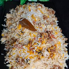 A picture of Qeema biryani.