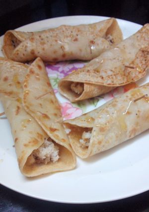 A picture of Patishaptha-A divine pancake with rich creamy nutty filling..Easy!.