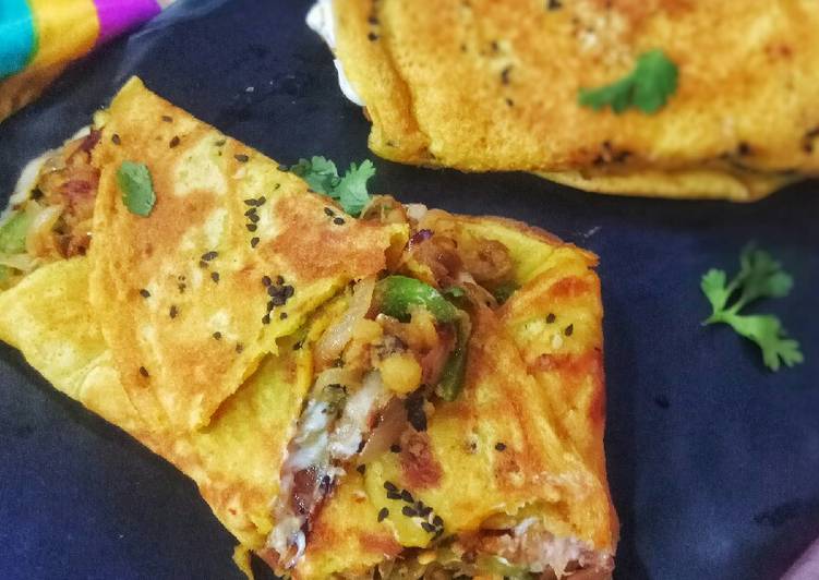 Besan Rolls with Shami Kabab filling Besan Rolls with Shami Kabab filling