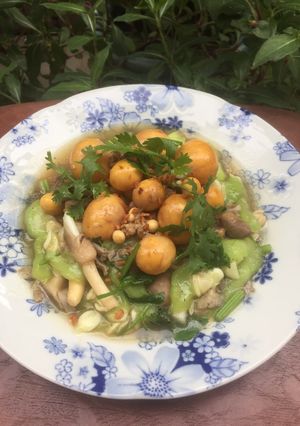Hình của món Mướp xào trứng non.