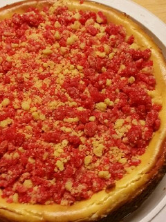 A picture of Strawberry shortcake cheesecake.