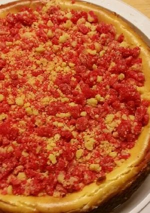 A picture of Strawberry shortcake cheesecake.
