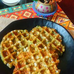 Sabudana waffle (leftover) A picture of Sabudana waffle (leftover).