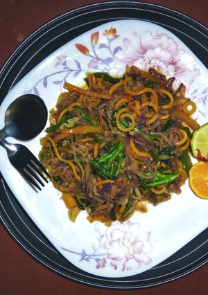 A picture of Crunchy vegetables stir fry.