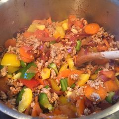 A picture of Turkey and chunky veg chilli.