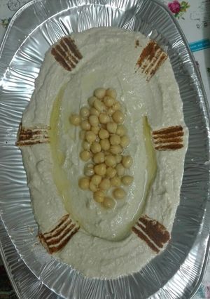 صورة لوصفة حمص بالطحينه