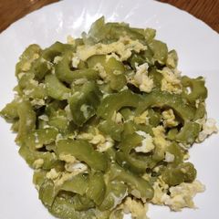 A picture of Bitter gourd in Salted Egg.