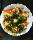 Leftover Poha tomato Chat