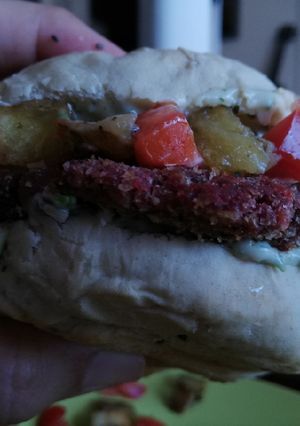Una foto de Hamburguesas de remolacha vegetarianas