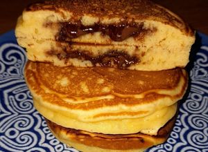 Una foto de Pancakes rellenos de chocolate