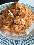 Calentado de arroz con pollo