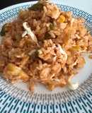 Calentado de arroz con pollo