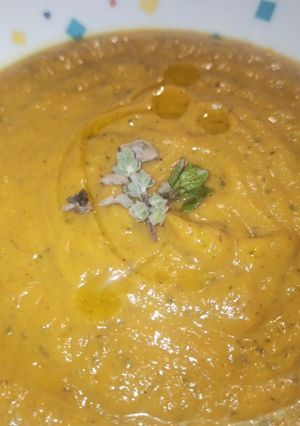 Una foto de Puré de Calabaza y Calabacín