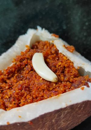 A picture of Dry coconut chutney.