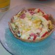 Mini tarta integral de roquefort y muzzarella con tomates cherry