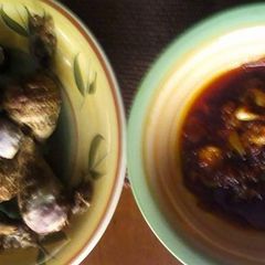Boiled cocoyam with palmoil A picture of Boiled cocoyam with palmoil.