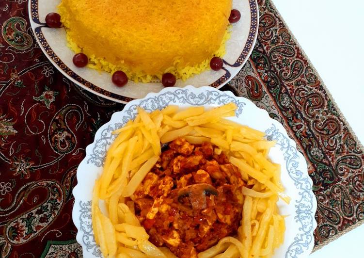 خوراک مرغ و قارچ دستورپخت توسط Mahoor کوکپد