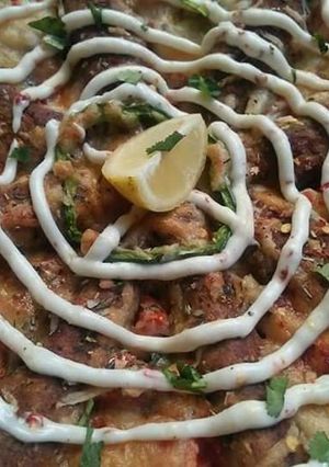 A picture of Seekh Kabab Pizza 🍕😍.