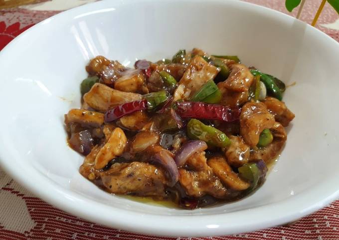 Chinese Chicken In Black Pepper Sauce Recipe By Kumkum Chatterjee Cookpad