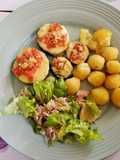 Mini pizza de zapallo italiano (zucchini) con verduritas