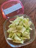 Boiled broccoli stem with sesame oil and salt only! Don’t throw away the stem 🥦