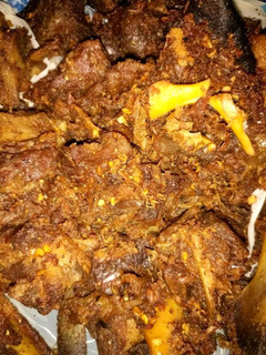 A picture of Ghanian fried meat recipe.