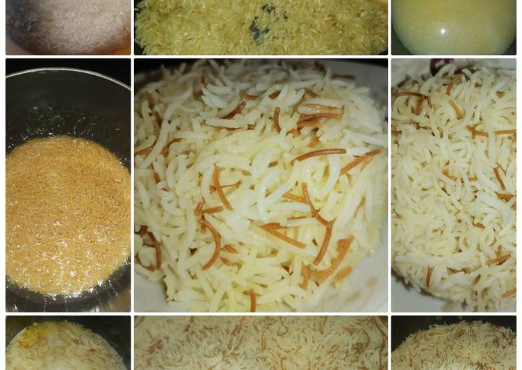 طريقه طهي الارز البسمتي بالشعيريه والمقلى بالسمنه وبنكهه مميزه