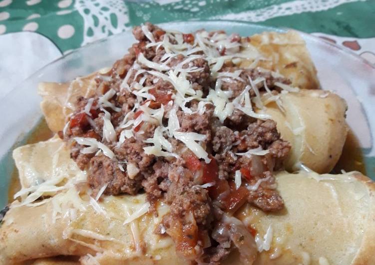 Canelones de acelga con salsa bolognesa 🍽