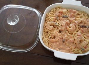 Una foto de Spaghetti con camarones