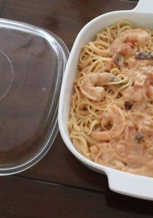 Una foto de Spaghetti con camarones