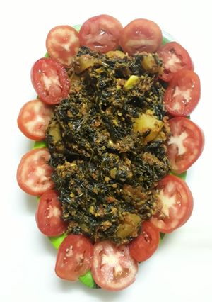 A picture of Methi aloo sabzi.