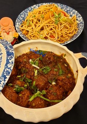 A picture of Veg Manchurian.