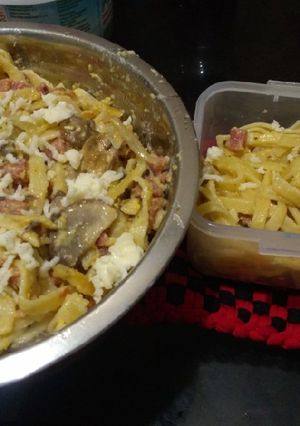 Foto resep Resep rumahan-spaghetti fettucine alfredo