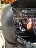 Smoked pork shoulder on the webber