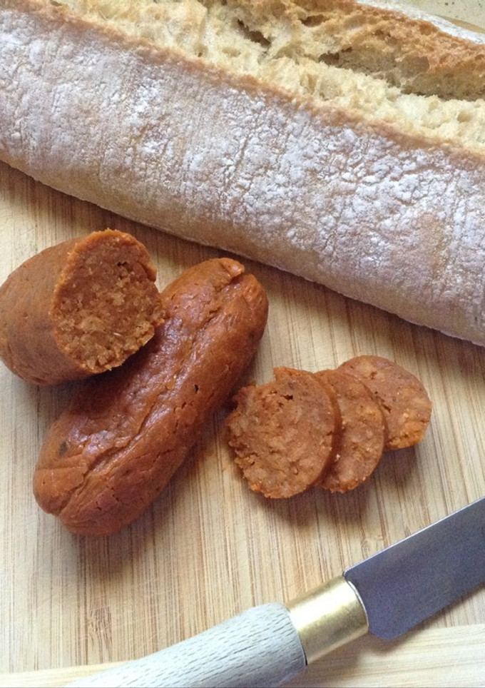 Una foto de Chorizo vegano de soja