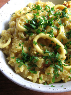 A picture of Curry Flavoured Squid Sloppy Rice.