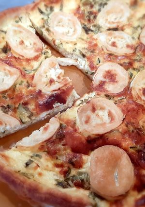 Une photo de Quiche au chèvre, courgette et menthe fraîche