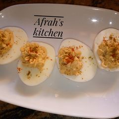 A picture of Deviled eggs.