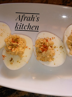 A picture of Deviled eggs.
