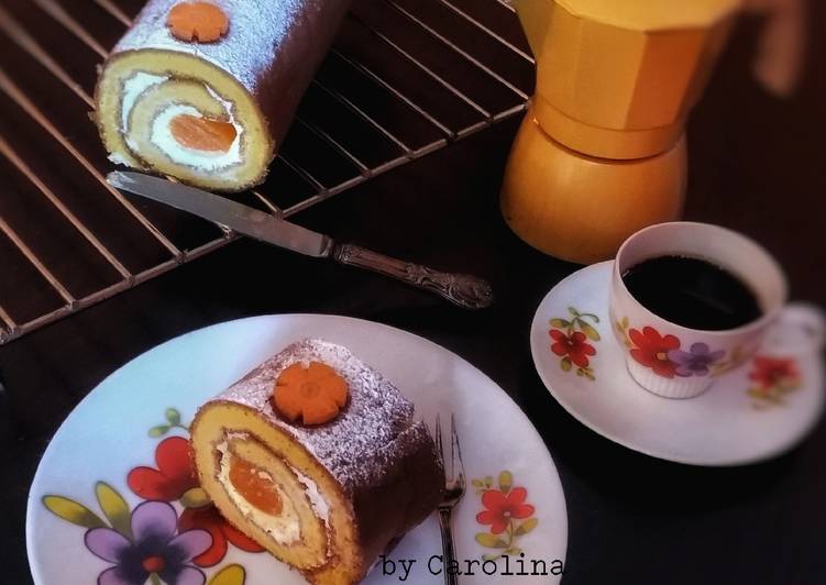Resep masakan Carrot Jelly Swiss Roll (Bolu Gulung Jeli Wortel) | Cara Buat Carrot Jelly Swiss Roll (Bolu Gulung Jeli Wortel) Yang Menggugah Selera