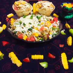 Sweet corn cheese bhel A picture of Sweet corn cheese bhel.