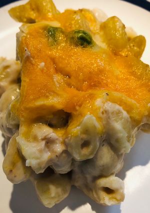 A picture of Quick and Easy Tuna Alfredo Pasta Bake.