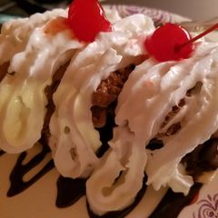 A picture of Individual ice cream cakes.