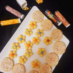 Eggless sugar cookies with eggless Royal icing A picture of Eggless sugar cookies with eggless Royal icing.